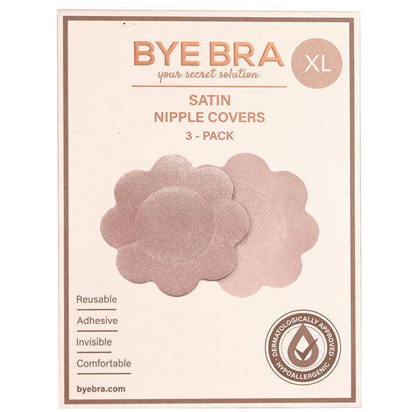 Bye Bra - Silk Nipple Covers XL Nude 3 Pairs