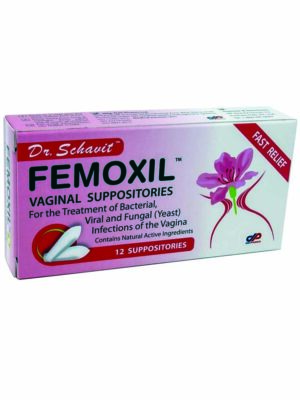 FEMOXIL Vaginal Suppositories – Natural Plant-Based Formula for The Treatment of Bacterial, Viral and Yeast Infection of The Vagina. Provides Fast Soothing Relief – pH Balance and Health (12 x 2gms)